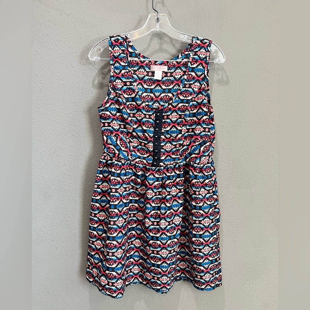 Band of Gypsies Tribal Faux Corset Pocket Fit and Flare Dress Size M